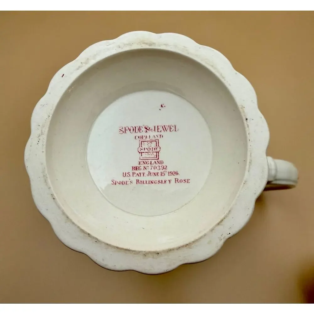 Vintage Spode Billingsley Rose Coffee Pot England Pink Roses Embossed Porcelain